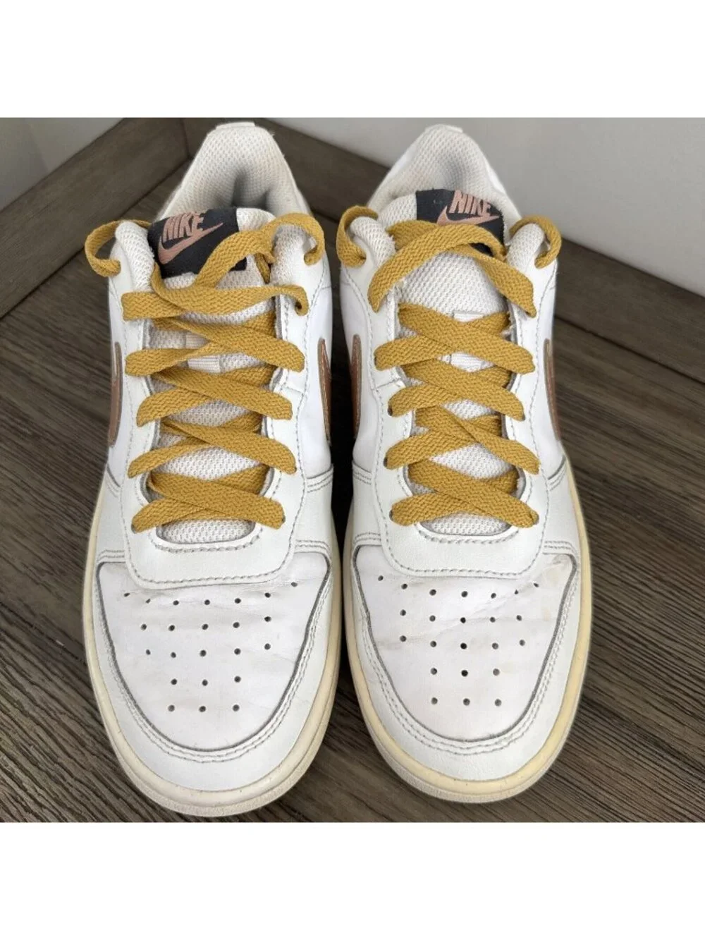 Nike Youth Court Borough Low 2 Shoes White Bronze Yellow US 5Y BQ5448-116